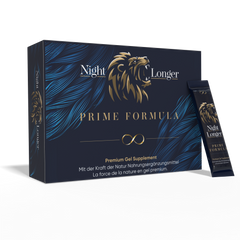 Night Longer Prime Formula Gel, 12x12g Stick Sofortwirkung, Extra Stark für aktive Männer, Ginseng & Tribulus Terrestris