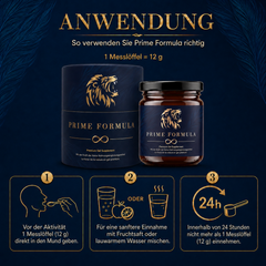 Anwendungshinweise für Prime Formula Premium Gel Supplement mit 12-g-Portion
