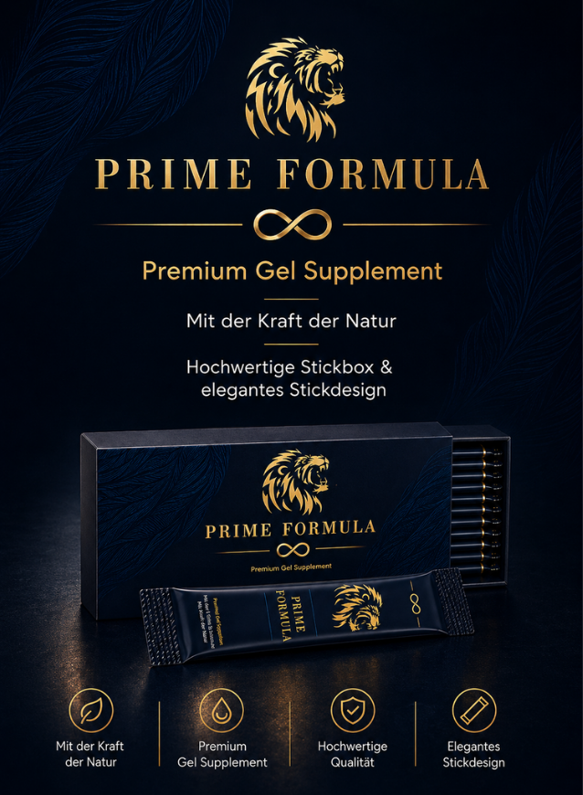 Prime Formula Premium Gel Supplement Sticks 12 x 12 g in hochwertiger Stickbox – elegantes Stickdesign mit der Kraft der Natur